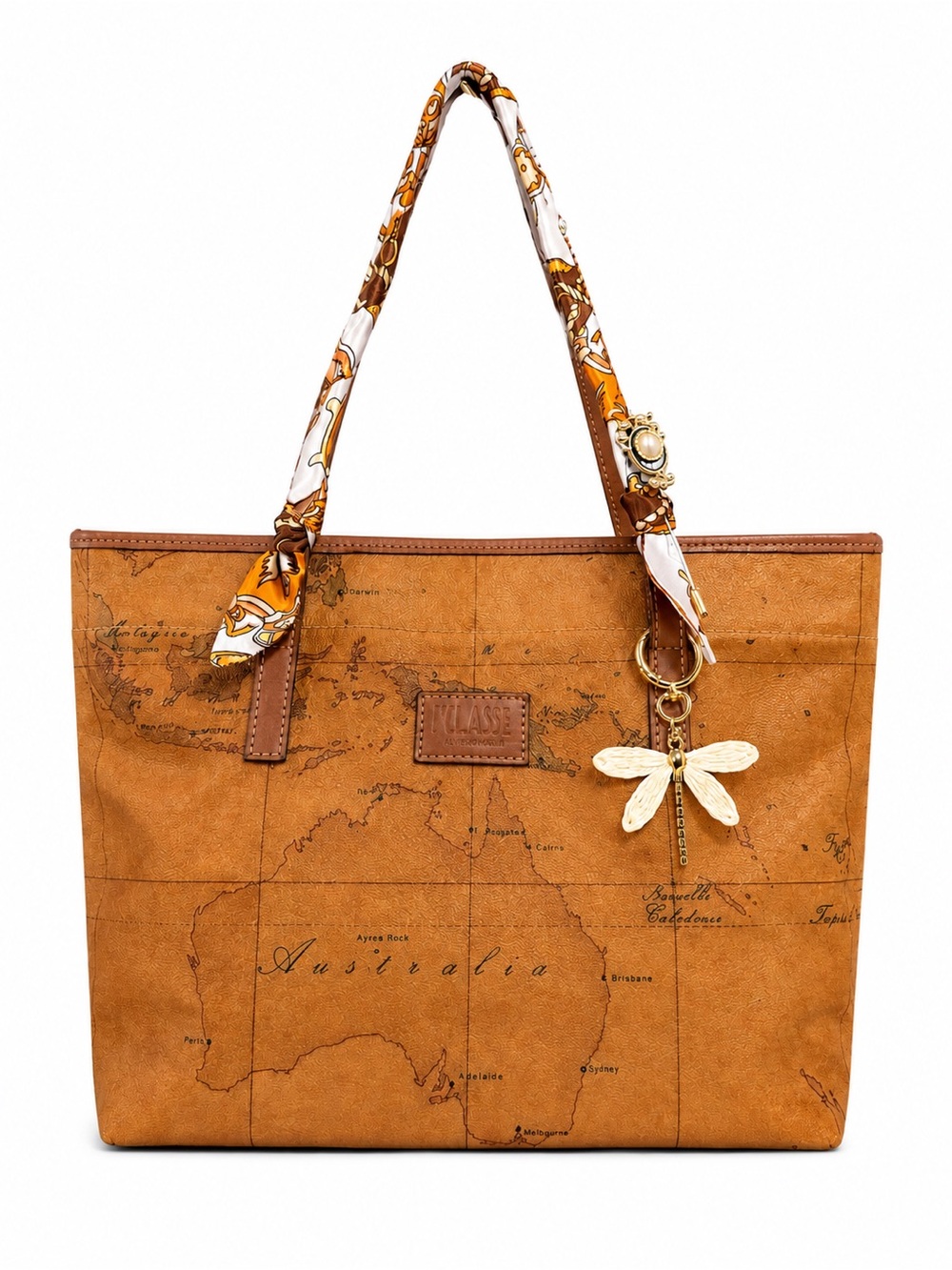 Alviero Martini 1A Classe Geo Classic Map Print Tote Bag – Made in Italy
